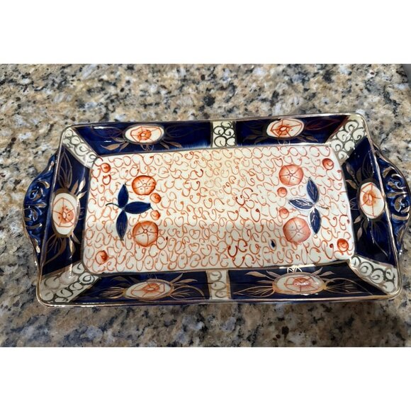 Vtg Royal Leighton Ceramic Porcelain Platter, 12", Gold Detail England - Picture 7 of 8